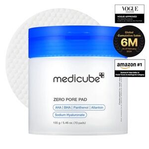 Medicube Zero Pore Pad- AHA, BHA, smooth skin, pores, exfoliating, combo/oily